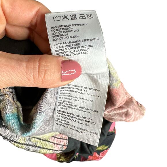 FARM RIO Colorful Floral One Piece Jumpsuit Women's Size Small Linen Blend FLAW - Picture 13 of 14